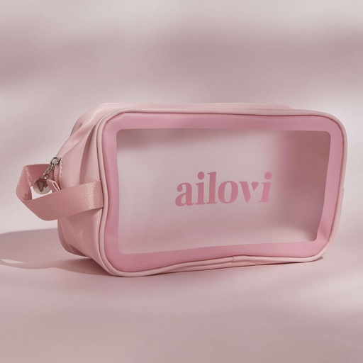 [AC40020] Cosmetiquera Ailovi bolsa cuadrada color salmón